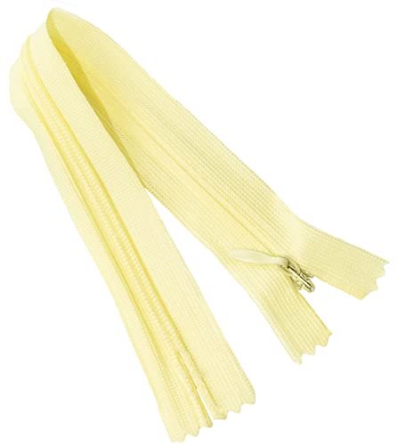 AERZETIX - C60360 - Satz mit 10 Reißverschlüssen unsichtbar 18cm Nicht trennbar - reißverschluß mit Gestell - Farbe gelbe Banane - Lederwaren Jeans Hosen Kleid Rock Schieber kleidungsstück nähen von AERZETIX