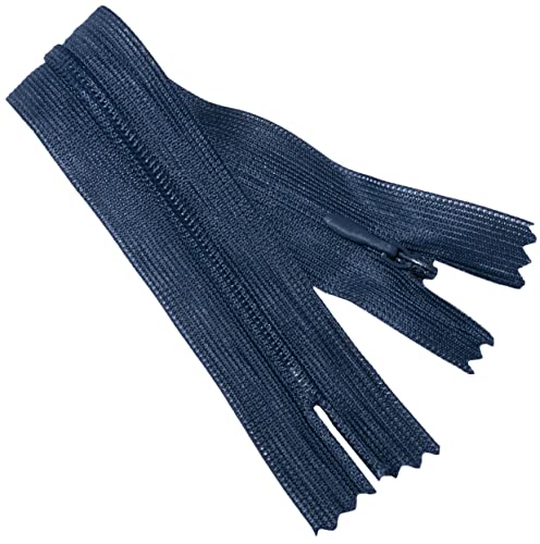 AERZETIX - C60407 - Satz mit 10 Reißverschlüssen unsichtbar 18cm nicht trennbar - reißverschluß mit gestell - farbe dunkelblau-grau - lederwaren jeans hosen kleid rock schieber kleidungsstück nähen von AERZETIX