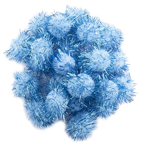 AERZETIX - C60482 - Set mit 40 Pompons glänzender Glitzer Ø20mm - Farbe blau und fäden blau glänzende - in Textil - paillettengirlanden kreative Freizeit kurzwaren Dekoration Kleidung nähen AERZETIX - C60482 - Set mit 40 Pompons glänzender Glitzer Ø20mm - Farbe blau und fäden blau glänzende - in Textil - paillettengirlanden kreative Freizeit kurzwaren Dekoration Kleidung nähen von AERZETIX