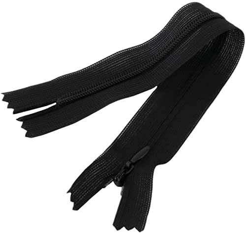 AERZETIX - C60525 - Satz mit 10 Reißverschlüssen unsichtbar 20cm nicht trennbar - reißverschluß mit gestell - farbe schwarz - lederwaren jeans hosen kleid rock schieber kleidungsstück nähen von AERZETIX