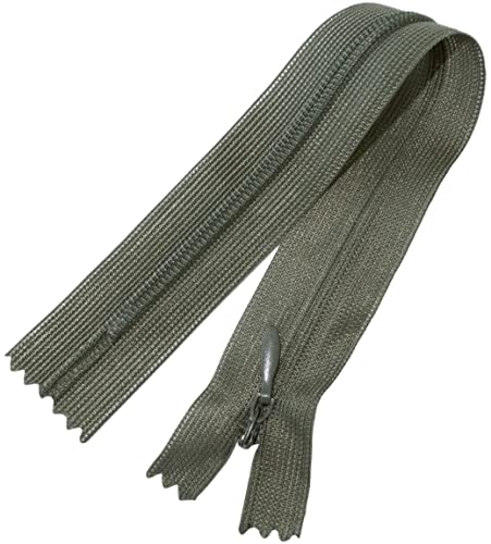 AERZETIX - C60549 - Satz mit 10 Reißverschlüssen unsichtbar 20cm nicht trennbar - reißverschluß mit gestell - farbe grüne olive - lederwaren jeans hosen kleid rock schieber kleidungsstück nähen von AERZETIX