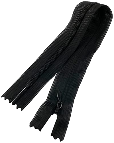 AERZETIX - C60878 - Satz mit 10 Reißverschlüssen unsichtbar 25cm nicht trennbar - reißverschluß mit gestell - farbe schwarz - lederwaren hosen kleid rock schieber kleidungsstück nähen von AERZETIX