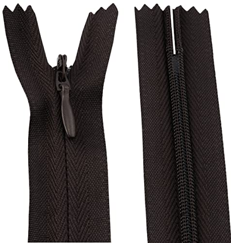 AERZETIX - C60980 - Satz von 20 verdeckten Reißverschlüssen 22 cm - Farbe: Dunkelbraun - Nicht trennbar mit rugbyball-zuglasche aus undehnbarem Material - reißverschluss mit zahnstange AERZETIX - C60980 - Satz von 20 verdeckten Reißverschlüssen 22 cm - Farbe: Dunkelbraun - Nicht trennbar mit rugbyball-zuglasche aus undehnbarem Material - reißverschluss mit zahnstange von AERZETIX