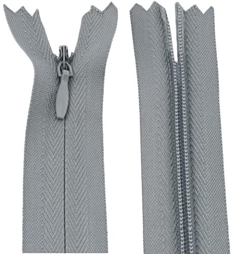 AERZETIX - C60981 - Satz von 20 verdeckten Reißverschlüssen 22 cm - Farbe: grau - nicht trennbar mit "rugbyball"-zuglasche aus undehnbarem material - reißverschluss mit zahnstange AERZETIX - C60981 - Satz von 20 verdeckten Reißverschlüssen 22 cm - Farbe: grau - nicht trennbar mit "rugbyball"-zuglasche aus undehnbarem material - reißverschluss mit zahnstange von AERZETIX