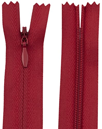 AERZETIX - C60985 - Satz von 20 verdeckten Reißverschlüssen 25 cm - Farbe: Himbeerrot - Nicht trennbar mit rugbyball-zuglasche aus undehnbarem Material - reißverschluss mit zahnstange von AERZETIX