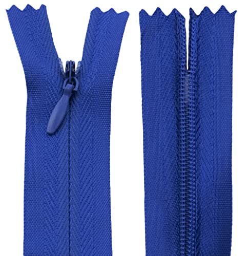 AERZETIX - C60989 - Satz von 20 verdeckten Reißverschlüssen 25 cm - Farbe: Royalblau - Nicht trennbar mit rugbyball-zuglasche aus undehnbarem Material - reißverschluss mit zahnstange AERZETIX - C60989 - Satz von 20 verdeckten Reißverschlüssen 25 cm - Farbe: Royalblau - Nicht trennbar mit rugbyball-zuglasche aus undehnbarem Material - reißverschluss mit zahnstange von AERZETIX