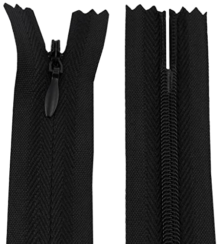 AERZETIX - C61069 - Satz von 20 verdeckte Reißverschlüsse 45 cm - Farbe: schwarz - Nicht trennbar mit rugbyball-zuglasche undehnbares Material - reißverschluss mit zahnstange AERZETIX - C61069 - Satz von 20 verdeckte Reißverschlüsse 45 cm - Farbe: schwarz - Nicht trennbar mit rugbyball-zuglasche undehnbares Material - reißverschluss mit zahnstange von AERZETIX