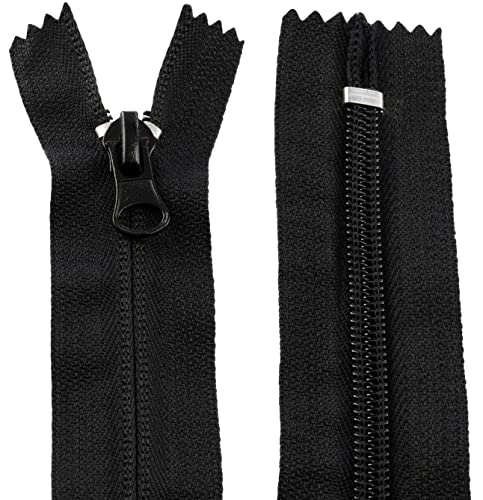 AERZETIX - C61176 - Satz von 10 verdeckter Reißverschluss 16 cm nicht trennbar Nr. 5 - reißverschluss mit zahnstange - farbe: schwarz - für lederwaren kleider röcke nähte und kurzwaren von AERZETIX