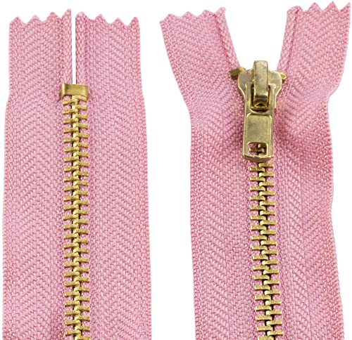 AERZETIX - C61208-2er-Set nicht trennbare Reißverschlüsse 12 cm aus metall - zipper - Farbe rosa - nähzubehör lederwaren etuis röcke kleider hosen kurzwaren von AERZETIX