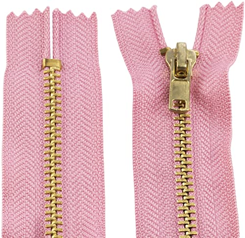AERZETIX - C61208-2er-Set Nicht trennbare Reißverschlüsse 12 cm aus Metall - Zipper - Farbe rosa - nähzubehör Lederwaren etuis röcke Kleider Hosen kurzwaren von AERZETIX