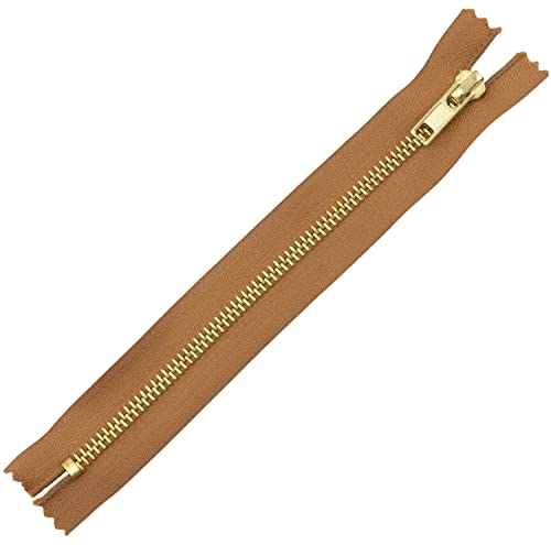 AERZETIX - C61350-5er-Set Nicht trennbare Reißverschlüsse 18 cm aus Metall - Ziegelrot - reißverschluss mit Schieber für Lederwaren nähen Rock Kleid Hose kurzwaren Tasche Weste von AERZETIX
