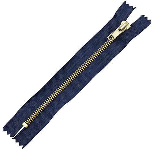 AERZETIX - C61353-5er-Set nicht trennbare Reißverschlüsse 18 cm aus metall - Farbe dunkelblau - reißverschluss mit schieber für lederwaren nähen rock kleid hose kurzwaren tasche weste von AERZETIX