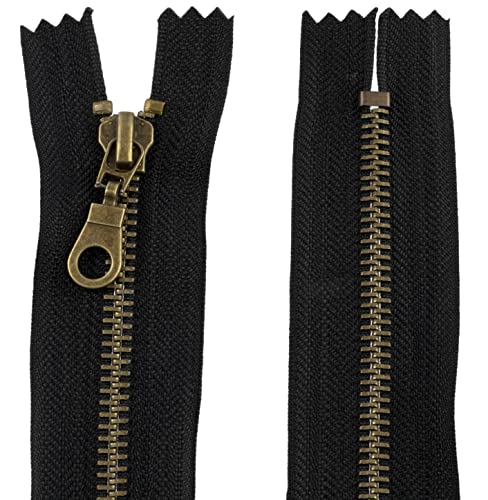 AERZETIX - C61374 - nicht trennbarer Reißverschluss 16 cm aus metall mit dekorativer zuglasche - zipper - schwarz - schieber lederwaren nähen rocke kleid kleidung hosen mercerie AERZETIX - C61374 - nicht trennbarer Reißverschluss 16 cm aus metall mit dekorativer zuglasche - zipper - schwarz - schieber lederwaren nähen rocke kleid kleidung hosen mercerie von AERZETIX