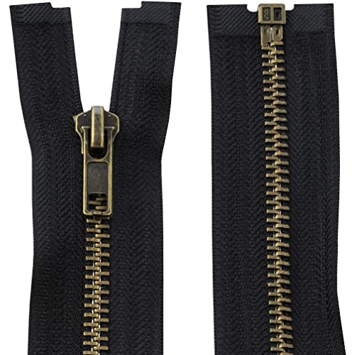 AERZETIX - C61419 - teilbarer Reißverschluss 85 cm aus Metall - Zipper - schwarz - Lederwaren etuis Kleider Hosen kurzwaren Schieber von AERZETIX