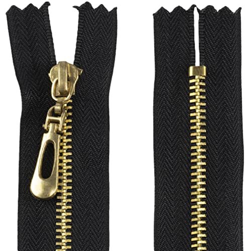 AERZETIX - C61439 - Nicht trennbarer Reißverschluss 16 cm aus Metall mit deko-anhänger - Zipper - schwarz - Schieber jeanswesten Lederwaren nähen Kleid Kleidung Hose kurzwaren AERZETIX - C61439 - Nicht trennbarer Reißverschluss 16 cm aus Metall mit deko-anhänger - Zipper - schwarz - Schieber jeanswesten Lederwaren nähen Kleid Kleidung Hose kurzwaren von AERZETIX