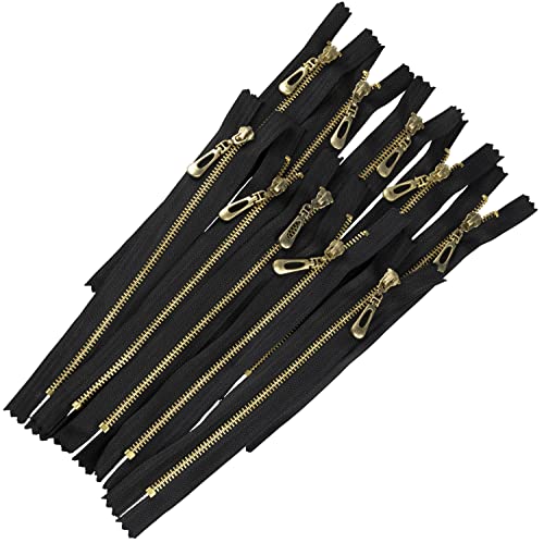 AERZETIX - C61440-10er-Pack Nicht trennbare Reißverschlüsse 18 cm aus Metall mit deko-anhänger - Zipper - schwarz - Schieber jeanswesten Lederwaren nähen Kleid Kleidung Hose kurzwaren AERZETIX - C61440-10er-Pack Nicht trennbare Reißverschlüsse 18 cm aus Metall mit deko-anhänger - Zipper - schwarz - Schieber jeanswesten Lederwaren nähen Kleid Kleidung Hose kurzwaren von AERZETIX