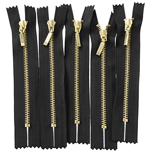 AERZETIX - C61453-5er-Pack Nicht trennbarer Reißverschluss 12 cm aus Metall mit deko-anhänger - Farbe: schwarz - Schieber Jeans Westen Lederwaren Kleider Kleidung Hosen kurzwaren AERZETIX - C61453-5er-Pack Nicht trennbarer Reißverschluss 12 cm aus Metall mit deko-anhänger - Farbe: schwarz - Schieber Jeans Westen Lederwaren Kleider Kleidung Hosen kurzwaren von AERZETIX