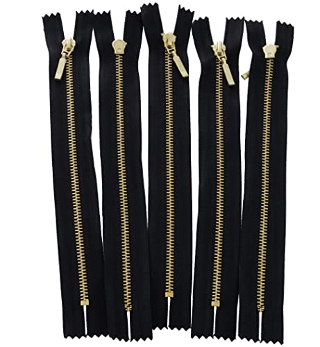 AERZETIX - C61469-5er-Pack Nicht trennbarer Reißverschluss 18 cm aus metall mit deko-anhänger - Farbe: schwarz - schieber jeans westen lederwaren kleider kleidung hosen kurzwaren AERZETIX - C61469-5er-Pack Nicht trennbarer Reißverschluss 18 cm aus metall mit deko-anhänger - Farbe: schwarz - schieber jeans westen lederwaren kleider kleidung hosen kurzwaren von AERZETIX