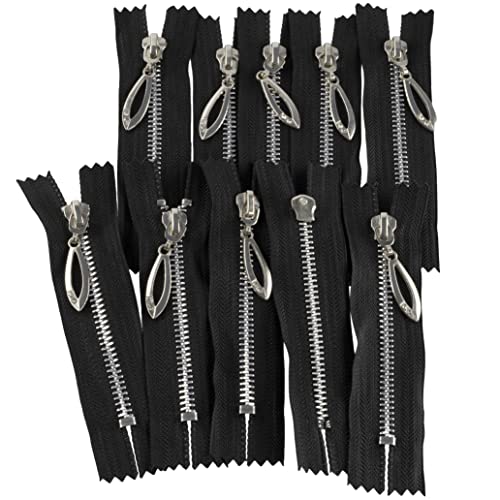 AERZETIX - C61480-10er-Pack Reißverschluss Nr. 5 Nicht trennbar 10 cm aus Metall mit dekorativer zuglasche - Farbe: schwarz - Schieber Jeans Westen Lederwaren nähen Kleid Hose kurzwaren AERZETIX - C61480-10er-Pack Reißverschluss Nr. 5 Nicht trennbar 10 cm aus Metall mit dekorativer zuglasche - Farbe: schwarz - Schieber Jeans Westen Lederwaren nähen Kleid Hose kurzwaren von AERZETIX