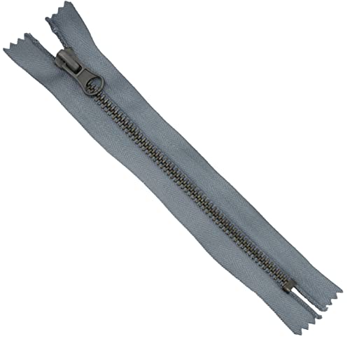 AERZETIX - C61533 - Reißverschluss Nr. 5 nicht trennbar 18 cm aus vintage-metall - dekorative zuglasche - bleigrau - schieber für lederwaren jeans röcke kurzwaren von AERZETIX