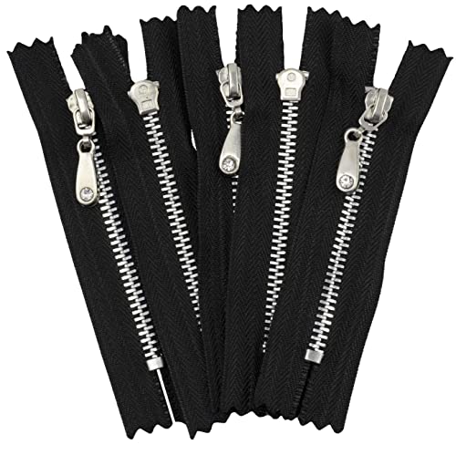 AERZETIX - C61574-5er-Set Reißverschlüsse Nr. 3 Nicht trennbar 8 cm aus Metall mit dekorativem Zipper - Farbe: schwarz -Schieber Jeans Westen Lederwaren Couture Kleid Kleidung Hose mercerie AERZETIX - C61574-5er-Set Reißverschlüsse Nr. 3 Nicht trennbar 8 cm aus Metall mit dekorativem Zipper - Farbe: schwarz -Schieber Jeans Westen Lederwaren Couture Kleid Kleidung Hose mercerie von AERZETIX