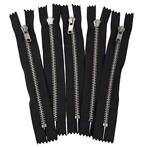 AERZETIX - C61583-5er-Set Reißverschlüsse Nr. 4 nicht trennbar 14 cm metall verchromt - farbe: schwarz - zipper jeans westen lederwaren nähen kleid hosen kurzwaren AERZETIX - C61583-5er-Set Reißverschlüsse Nr. 4 nicht trennbar 14 cm metall verchromt - farbe: schwarz - zipper jeans westen lederwaren nähen kleid hosen kurzwaren von AERZETIX