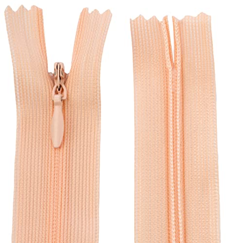 AERZETIX - C61710 - Satz mit 10 Reißverschlüssen unsichtbar 50cm Nicht trennbar - reißverschluß mit Gestell - Farbe rosa pfirsich - Lederwaren Jeans Hosen Kleid Rock Schieber kleidungsstück nähen von AERZETIX