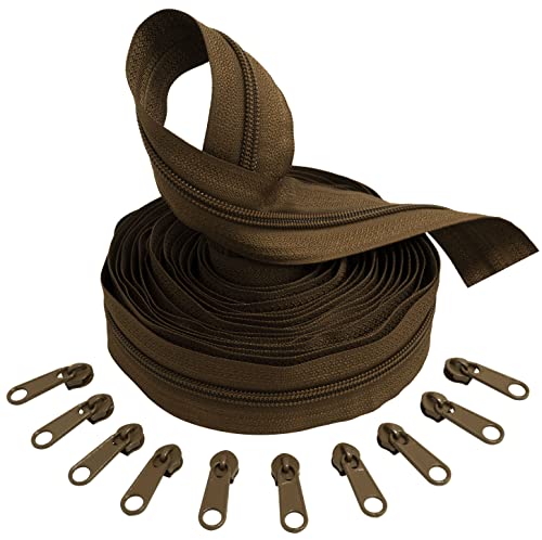 AERZETIX - C62660x5-C62854x10 - Set aus Spiralreißverschluss 5m - Nr. 5 + 10 Schieber Nr. 5 Nicht abschließbar - Fabre Kastanie - Nylon/Metall - kurzwaren reißverschlüsse AERZETIX - C62660x5-C62854x10 - Set aus Spiralreißverschluss 5m - Nr. 5 + 10 Schieber Nr. 5 Nicht abschließbar - Fabre Kastanie - Nylon/Metall - kurzwaren reißverschlüsse von AERZETIX