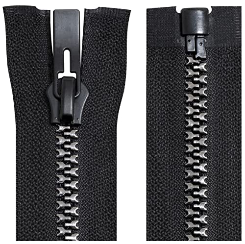 AERZETIX - C64191-3er-Set Reißverschluss Nr. 8-65 cm trennbarer selbstblockierend - deko-anhänger aus metall - farbe schwarz und silber - maschenschieber kurzwaren kleidung nähen AERZETIX - C64191-3er-Set Reißverschluss Nr. 8-65 cm trennbarer selbstblockierend - deko-anhänger aus metall - farbe schwarz und silber - maschenschieber kurzwaren kleidung nähen von AERZETIX
