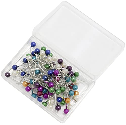 AERZETIX - C65479 - Nadeln/Stecknadeln - mit perlenkopf (ca. 75 Stück) - Farbe: gemischt - länge: 32 mm - Metall - zum nähen kurzwaren saum Kleidung Handwerk Stoff konfektion Mode jeanskleid von AERZETIX