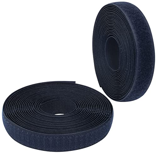 AERZETIX - C65890 - Klettband/-rolle 20 mm 5 meter - organizer/kabelbinder - band für kleidersäcke - aus polyamid und polyester - farbe: dunkelblau von AERZETIX