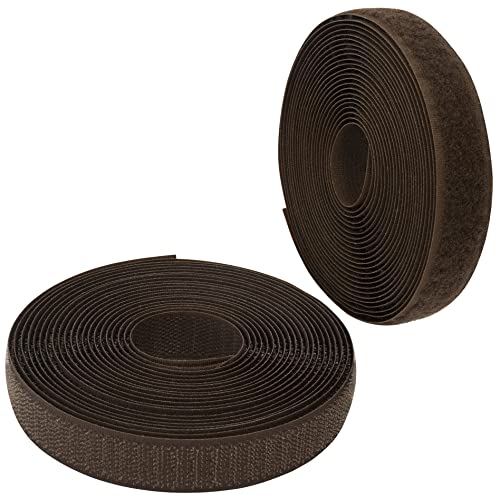 AERZETIX - C65919 - Klettband/-rolle 20 mm 5 meter - organizer/kabelbinder - band für kleidersäcke - aus polyamid und polyester - farbe: kakao von AERZETIX