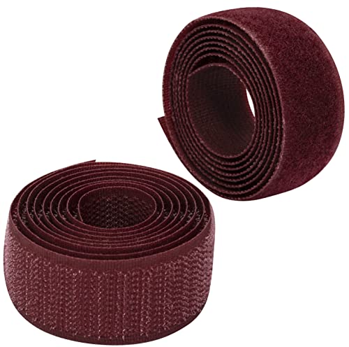 AERZETIX - C65935 - Klettband/-rolle 25 mm 1 meter - organizer/kabelbinder - band für kleidersäcke - aus polyamid und polyester - farbe: burgund von AERZETIX