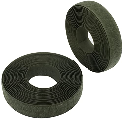 AERZETIX - C65943 - Klettband/-rolle 25 mm 5 meter - organizer/kabelbinder - band für kleidersäcke - aus polyamid und polyester - farbe: olivgrün von AERZETIX