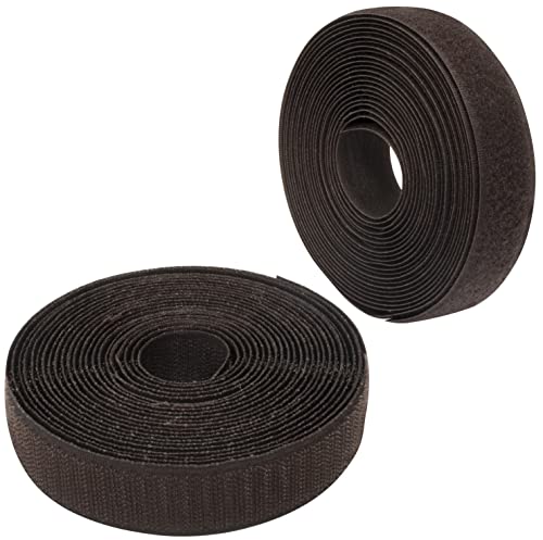 AERZETIX - C65956 - Klettband/-rolle 25 mm 5 meter - organizer/kabelbinder - band für kleidersäcke - aus polyamid und polyester - farbe: dunkelbraun von AERZETIX