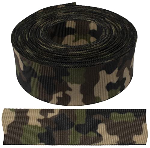 AERZETIX - C66882 - Rips-band 5 m x 24 mm mit camouflage-muster - kleidung, kurzwaren, kreatives basteln, dekoration, nähen, ornamente, jagd, fischerei, kunst, galon - aus textilien von AERZETIX