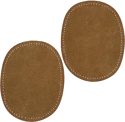 AERZETIX - C67677-2er-Set Patches/Reparaturaufnäher - zum aufnähen - aus samt 130x105 mm - jeans jacke mantel kurzwaren kleidung hose t-shirts shorts - farbe braun von AERZETIX
