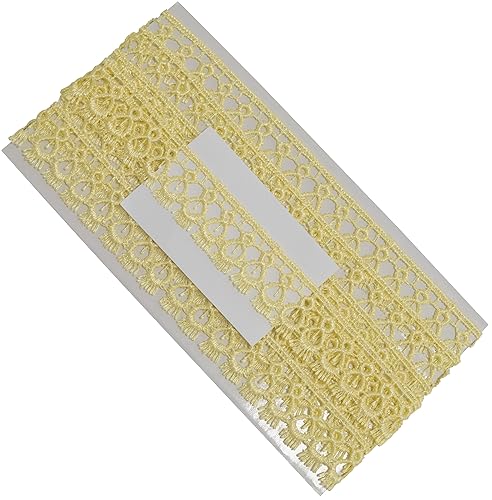AERZETIX - C67758 - Spitzenband 2 meter x 18 mm - farbe gelb - spitzenbesatz band bekleidung kleidung kurzwaren kreative dekoband dekoration nähen zierband - aus baumwolle von AERZETIX