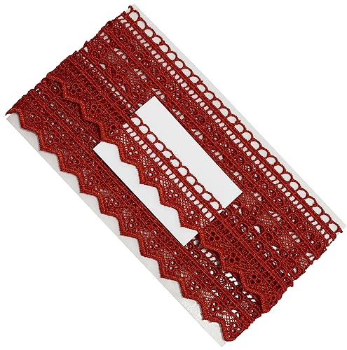 AERZETIX - C67762 - Spitzenband 2 meter x 20 mm - farbe rot - spitzenbesatz band bekleidung kleidung kurzwaren kreative dekoband dekoration nähen zierband - aus baumwolle von AERZETIX