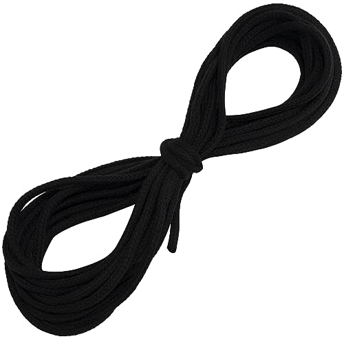 AERZETIX - C67822 - Dekoschnur 5 Meter x 5 mm - aus Baumwolle - Farbe schwarz von AERZETIX