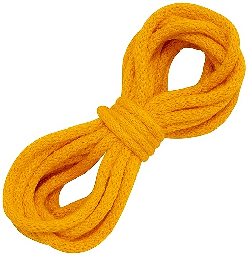 AERZETIX - C67855 - Deko-Kordel geflochten 5 m x 6 mm - aus Baumwolle - Farbe gelb von AERZETIX