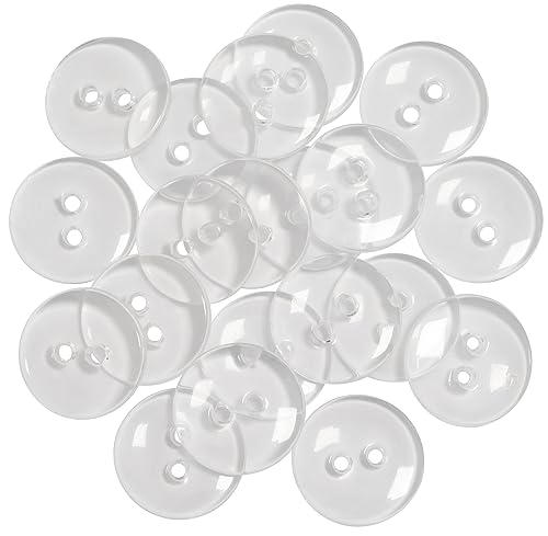 AERZETIX - C67887 - Satz von 20 runden Nähknöpfen Ø15 mm mit 2 löchern L24 24L - transparent - aus kunststoff - konfektion kurzwaren nähen kleidung mode dekoration AERZETIX - C67887 - Satz von 20 runden Nähknöpfen Ø15 mm mit 2 löchern L24 24L - transparent - aus kunststoff - konfektion kurzwaren nähen kleidung mode dekoration von AERZETIX