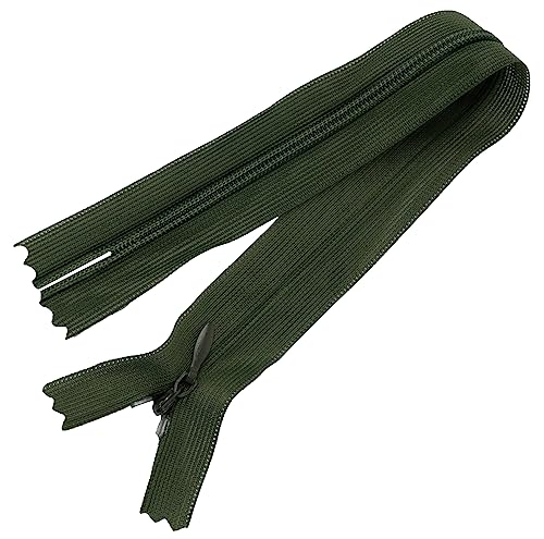 AERZETIX - C67924-10er-Pack unsichtbare Reißverschlüsse 25 cm Nicht trennbar - reißverschluss mit zahnstange - Farbe Dunkles olivgrün - Lederwaren Jeans Hose Kleid Schieber nähen von AERZETIX