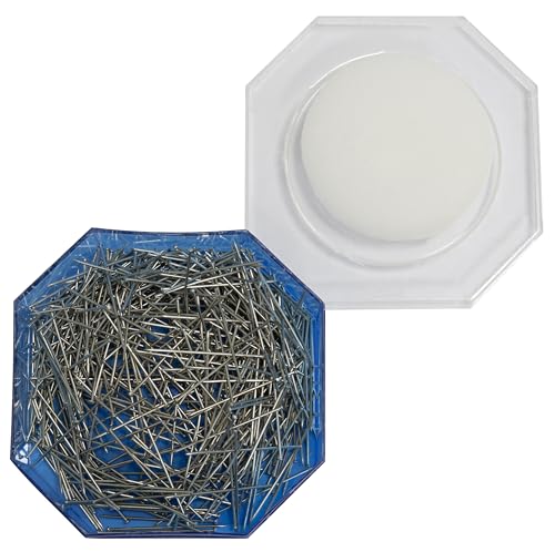 AERZETIX - C70798 - Stecknadeln + Box/Kasten mit Schaumstoff (ca. 500 Stück) - Farbe: Silber - länge: 26 mm - aus Metall - nadeln, nähen, kurzwaren, saum, Kleidung, Stoff, nadelkonfektion von AERZETIX