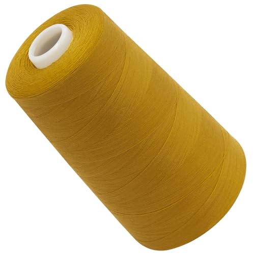 AERZETIX - C72801 - Nähgarnkonus 120 (40/2) 4000 m - aus polyester - konfektion, kurzwaren, garn, kordel, schnur, nähen, kleidung, faden - farbe gelb - amber von AERZETIX