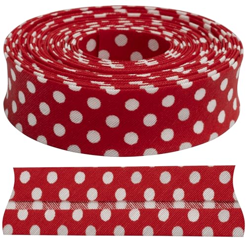 AERZETIX - C73163 - Dekoratives Schrägband 4,5 m x 20 mm - aus 35% polyester und 65% baumwolle - rot mit weißen punkten AERZETIX - C73163 - Dekoratives Schrägband 4,5 m x 20 mm - aus 35% polyester und 65% baumwolle - rot mit weißen punkten von AERZETIX