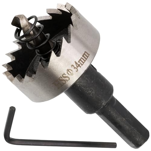 AERZETIX - C73291 - Blech-Lochsäge Ø34 mm mit HSS-führungsbohrer + sechskantschlüssel - lochsäge für backenfutter - aus stahl von AERZETIX