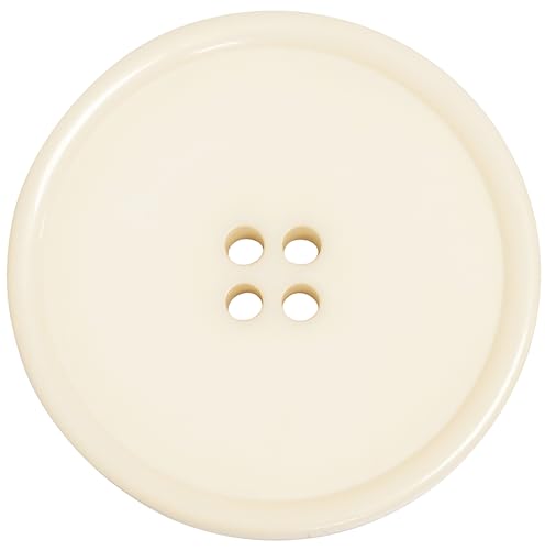 AERZETIX - C74072 - Set mit 10 runden Nähknöpfen Ø25x3 mm mit 4 Löchern L40 40L mit Rand - Kunststoff - Farbe Ecru - Öffnungsdurchmesser 1,5 mm - kurzwaren nähen kleidung dekoration von AERZETIX