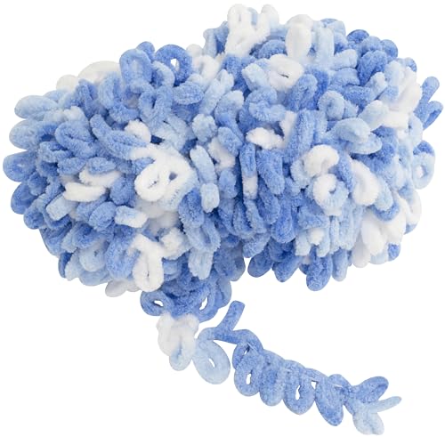 AERZETIX - C74202-100 g Knäuel Strickgarn mit Schlingen - Fingerstricken - Farbe blau weiß - aus polyester - häkelnadeln, nadeln, konfektion, kurzwaren, kardieren, bekleidung, halstuch, garn von AERZETIX