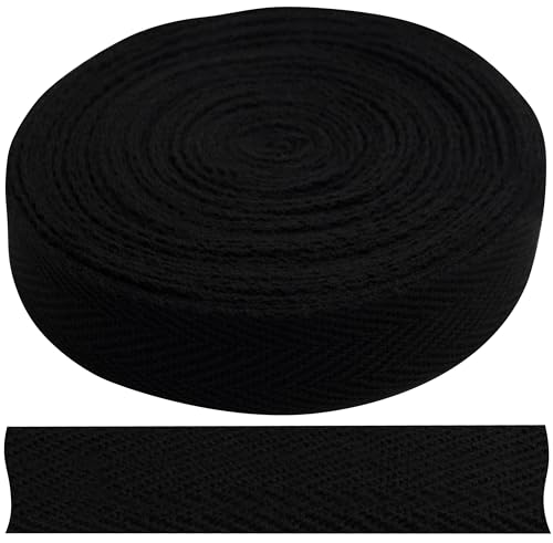 AERZETIX - Köperband Fischgrät 9 Meter x 15 mm - aus Baumwolle - Farbe schwarz - Besätze, Posamenten, Matte, Kissendecke, kreative Freizeit von AERZETIX